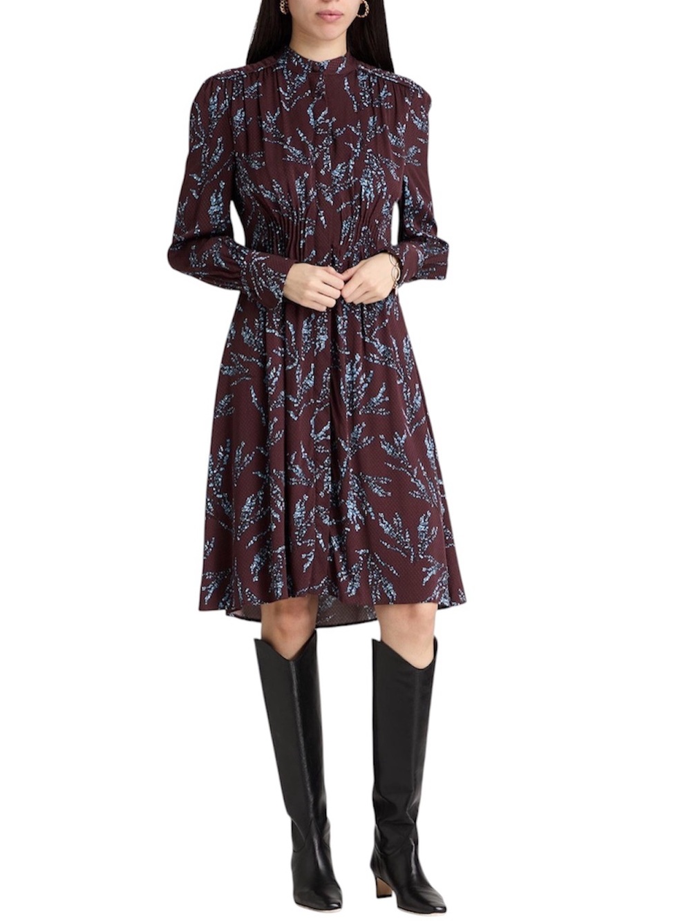 Equipment | Women’s Ouesse Button Down Dress Dark Floral Pattern Size Small